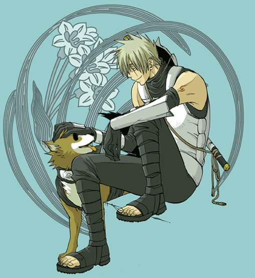 ANBU Unmasked Kakashi and his dog